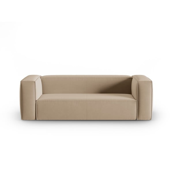 Iš velveto sofa šviesiai rudos spalvos 200 cm Mackay – Cosmopolitan Design