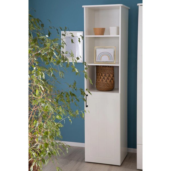 Vaikiška knygų spinta baltos spalvos 49x190 cm Sylt – Roba-image-1