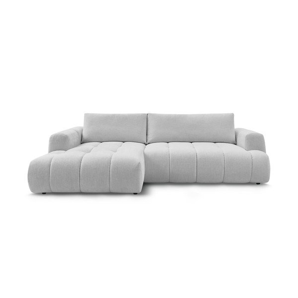 Šviesiai pilkos spalvos sulankstoma/su sandėliavimo vieta kampinė sofa (su kairiuoju kampu/su gultu) Fuji – Bobochic Paris