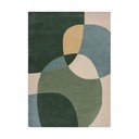 Rankų darbo žalios spalvos iš vilnos kilimas 200x290 cm Glow Green & Blue – Flair Rugs