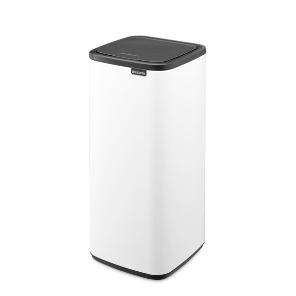 Baltos spalvos šiukšliadėžė iš plieno, galima atidaryti palietus 30 l Bo Touch – Brabantia