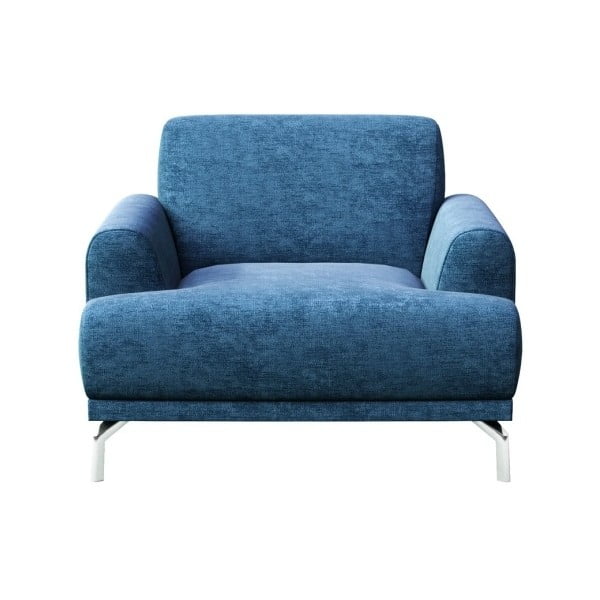 Mėlynas fotelis su metalinėmis kojomis MESONICA Puzo
