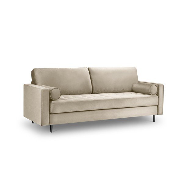 Smėlio spalvos aksominė sofa Milo Casa Santo, 219 cm-image-2
