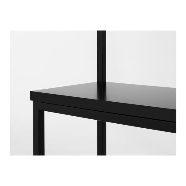 Juodos spalvos drabužių kabykla su juodu suoliuku CustomForm Next, plotis 120 cm-image-2