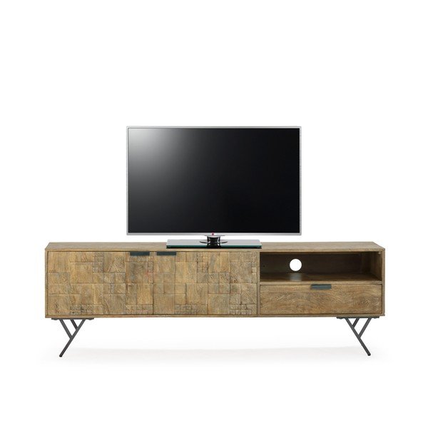Natūralios spalvos iš mango masyvo TV spintelė 175x55x40 cm Priya – MOME-image-4