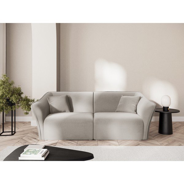 Iš velveto sofa smėlio spalvos 206 cm Tokyo – Cosmopolitan Design-image-1
