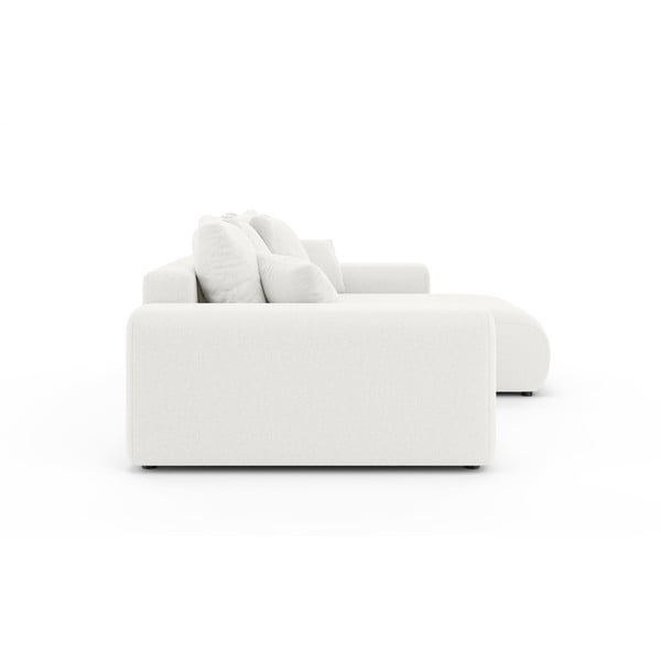 Baltos spalvos sulankstoma/su sandėliavimo vieta kampinė sofa (kintama) Luma – Ropez-image-3