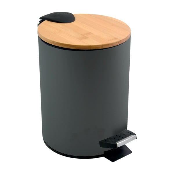 Tamsiai pilkos spalvos iš plieno šiukšliadėžė su pedalu 3 l   Adonis – Spirella