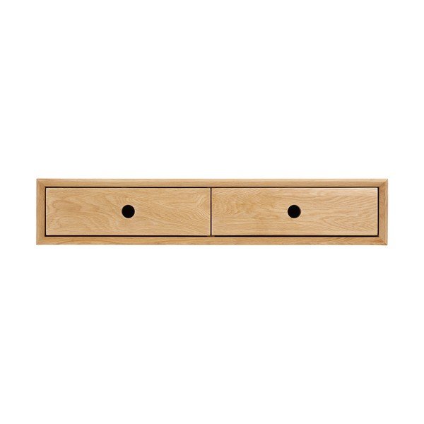 Šviesios natūralios spalvos iš ąžuolo masyvo sieninė lentyna 80 cm Luzern – House Nordic-image-4
