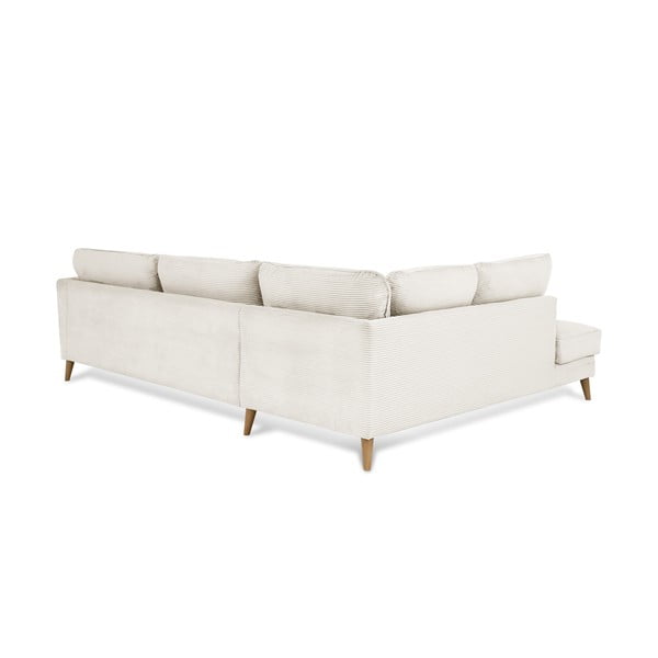 Iš kordinio velveto kampinė sofa baltos spalvos (su kairiuoju kampu) Paris – Scandic-image-3
