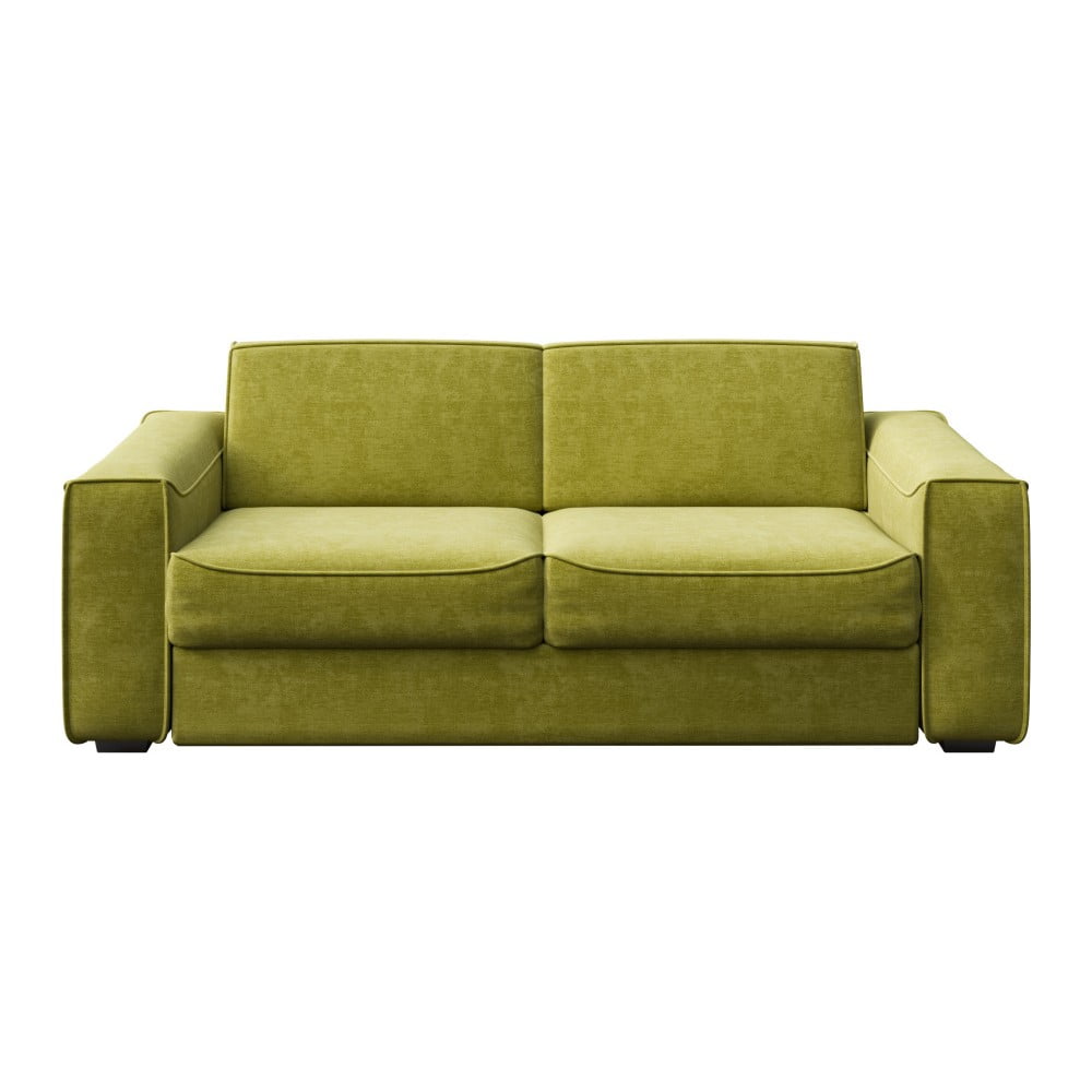 Alyvuogių spalvos žalios spalvos sofa-lova MESONICA Munro, 224 cm