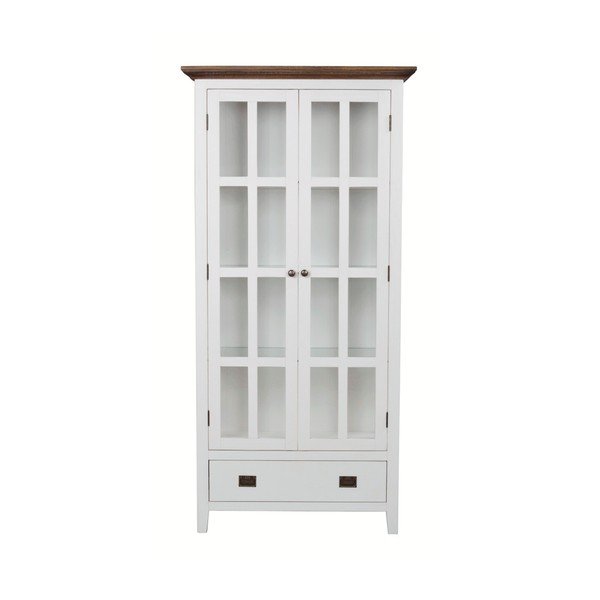 Balta medinė vitrina Rowico Nottingham, aukštis 195 cm-image-1