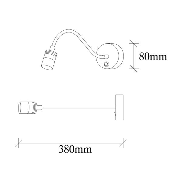 Sieninė lempa juodos spalvos LED Reading – Opviq lights-image-4