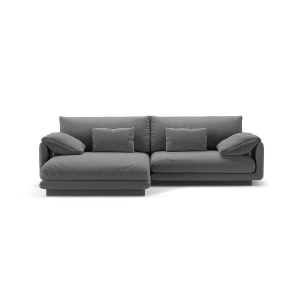 Kampinė sofa tamsiai pilkos spalvos (su kairiuoju kampu) Torino – Micadoni Home