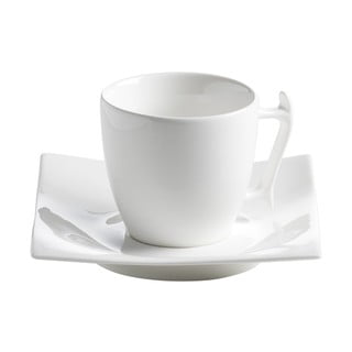 Baltas porcelianinis puodelis su lėkšte Maxwell & Williams Motion, 100 ml