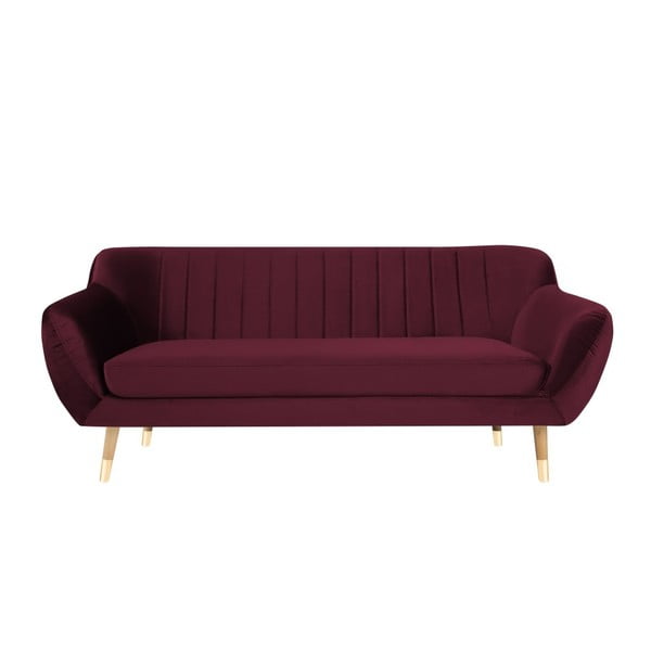 Mazzini Sofos Benito bordo spalvos aksomo sofa, 188 cm