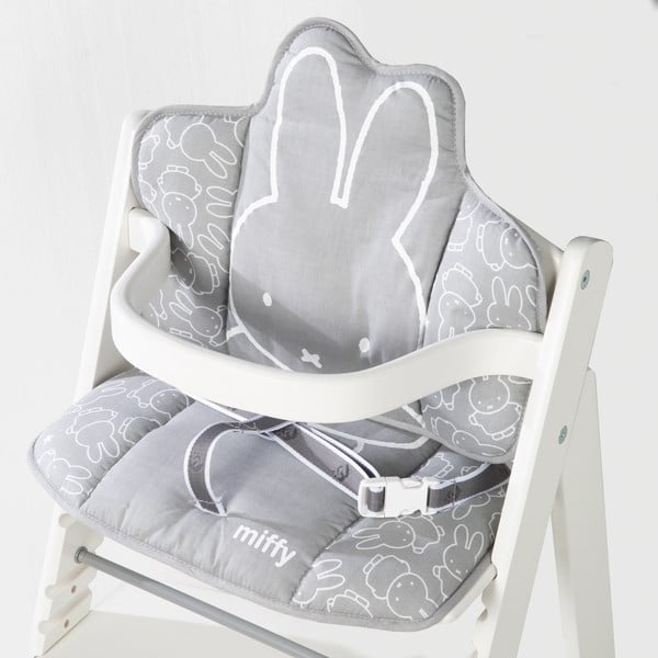 Vaikiškos maitinimo kėdutės pagalvėlė pilkos spalvos Miffy – Roba