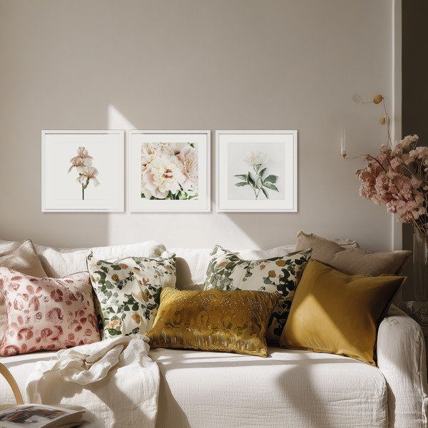 Spausdinti paveikslai su rėmeliu 3 vnt. 30x30 cm Posy – Styler-image-1