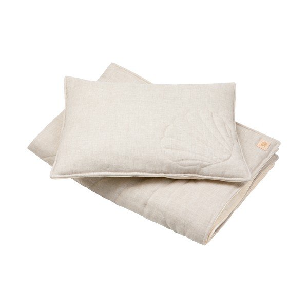 Smėlio spalvos lininis lovelės komplektas Sand - Moi Mili-image-1