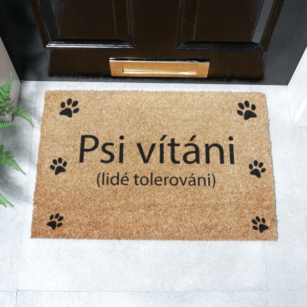 Iš kokoso pluošto grindų kilimėlis 40x60 cm Psi vítáni – Artsy Doormats-image-2