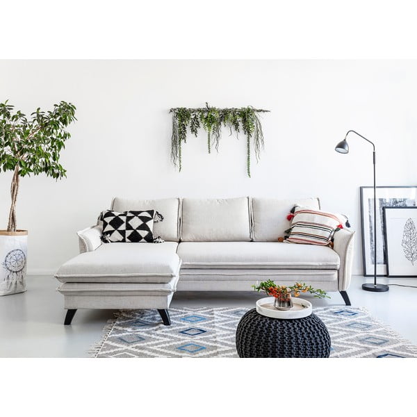 Šviesiai smėlio spalvos sofa-lova Miuform Charming Charlie, kairysis kampas-image-3