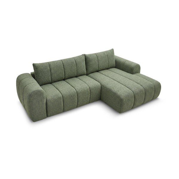 Žalios spalvos kampinė sofa (su dešiniuoju kampu/su gultu) Nesty – Bobochic Paris-image-4