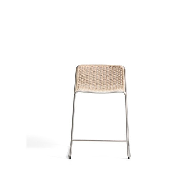 Smėlio spalvos metalinė sodo baro taburetė Tavari – Kave Home-image-4
