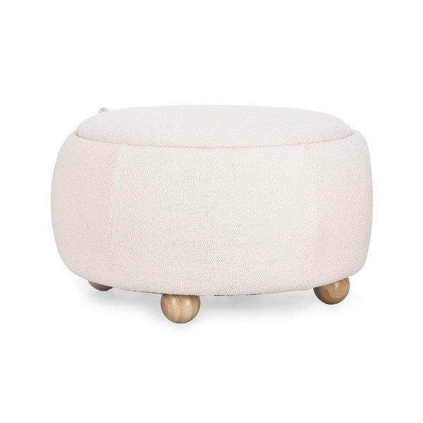 Kreminės spalvos pufas iš boucle Irisha – Bizzotto