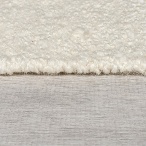Rankų darbo kreminės spalvos/natūralios spalvos iš vilnos mišinio kilimas 160x230 cm Eric Checkboard – Flair Rugs-image-4