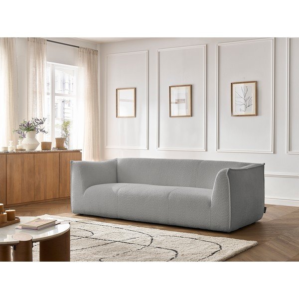 Šviesiai pilkos spalvos iš boucle sofa 242 cm Giorgia – Bobochic Paris-image-1