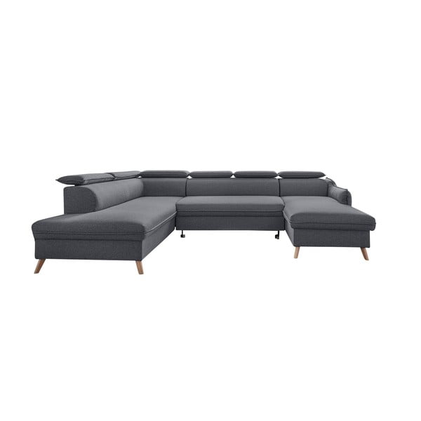 Sulankstoma kampinė sofa tamsiai pilkos spalvos (su kairiuoju kampu) Sweet Harmony – Miuform