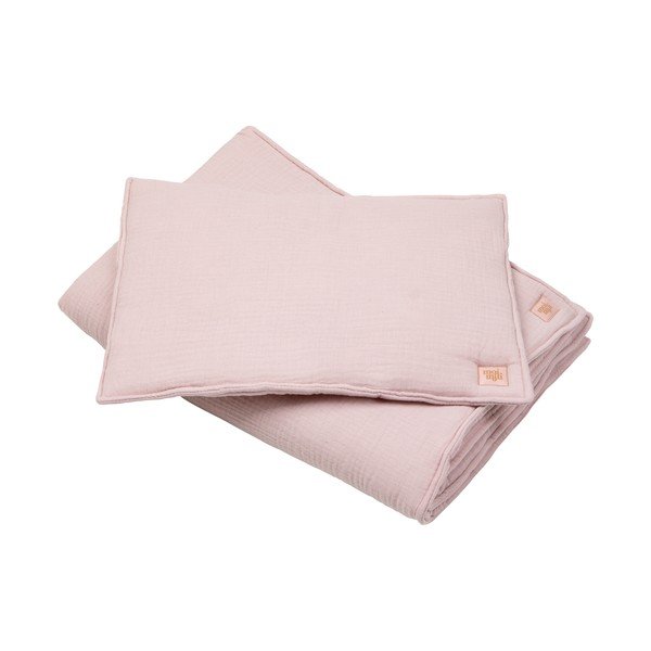 Rožinis muslino lovelės komplektas Baby Pink - Moi Mili-image-1