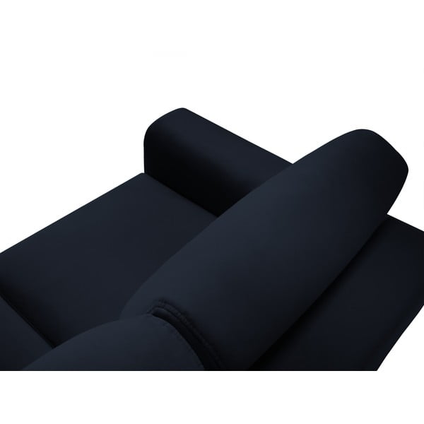 Tamsiai mėlynos spalvos iš velveto sulankstoma/su sandėliavimo vieta kampinė sofa Kyoto – Cosmopolitan Design-image-4