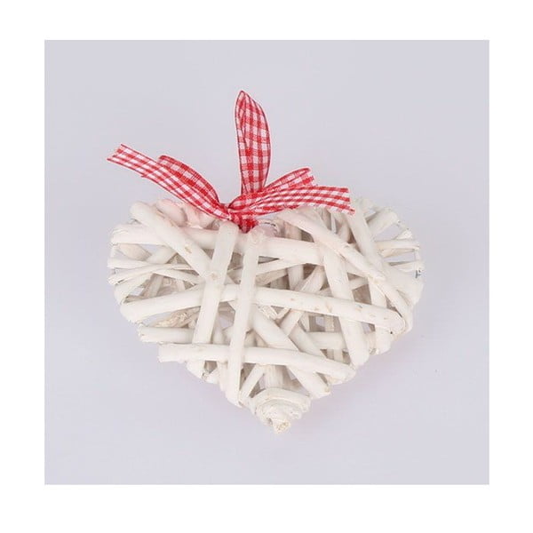 Baltos spalvos rotango pakabinama dekoracija "Dakls Heart