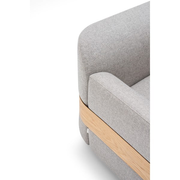 Šviesiai pilkos spalvos vilnos ir lino mišinio sofos modulis (kairiajame kampe) Hugg - Gazzda-image-3