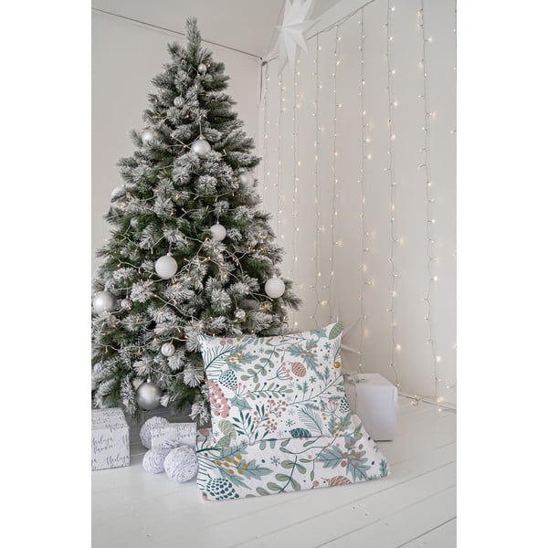 Viengulė patalynė baltos spalvos/mėlynos spalvos iš satino medvilnės 140x200 cm Pastel Christmas – Butter Kings-image-2