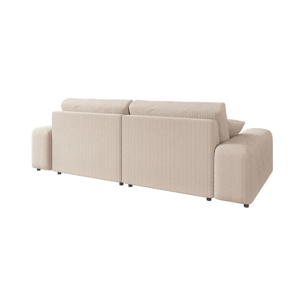 Iš kordinio velveto kampinė sofa smėlio spalvos (kintama) Justin – Ropez-image-3