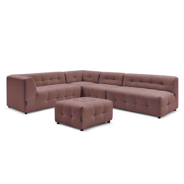 Tamsiai rožinė kampinė sofa (kairysis kampas) Kleber - Bobochic Paris-image-3