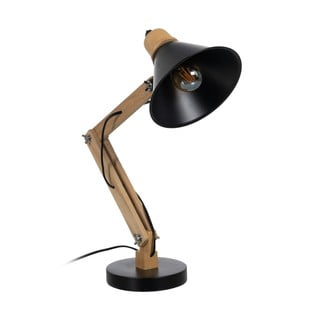 Stalinis šviestuvas juodos spalvos/natūralios spalvos (aukštis 55 cm) su metaliniu gaubtu – Ixia