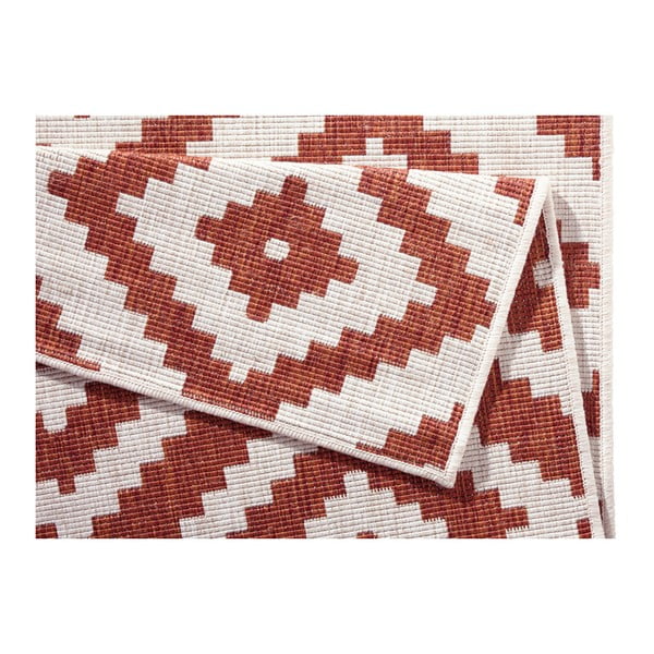 Rudos ir kreminės spalvos dvipusis lauko kilimas NORTHRUGS Malta, 80 x 150 cm-image-4