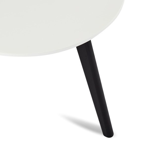 Juodai baltas kavos staliukas su ąžuolinėmis kojomis Furnhouse Life, Ø 48 cm-image-2