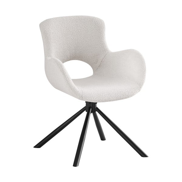 Baltos spalvos iš audinio valgomojo kėdžių komplektas su porankiais 2 vnt. Amorim – House Nordic-image-2