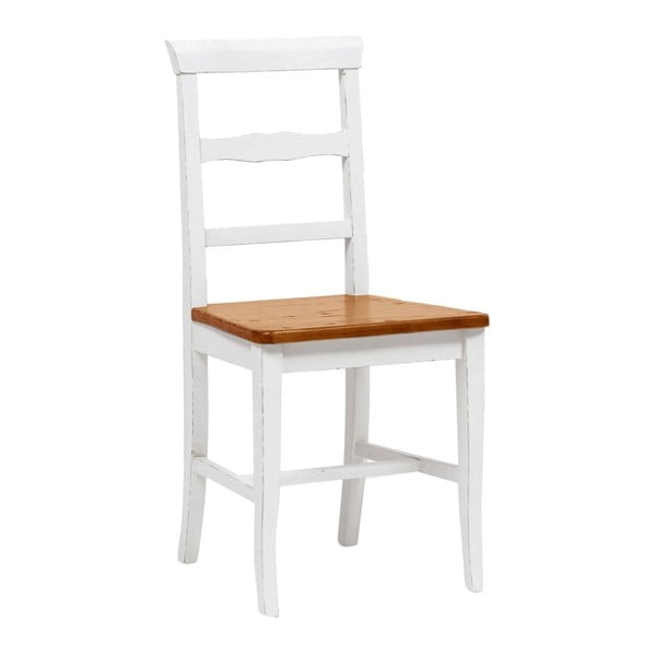 Balta buko kėdė su tamsiai ruda sėdyne "Biscottini Addy