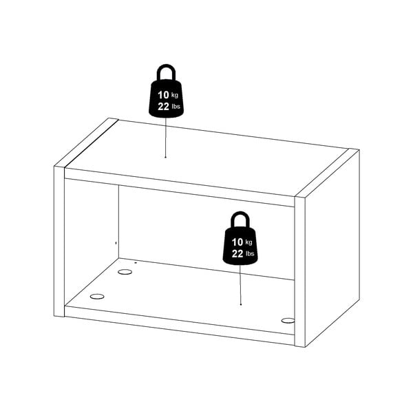 Natūralios spalvos kelių aukštų sieninė lentyna iš ąžuolo 44 cm Roomers – Tvilum-image-3