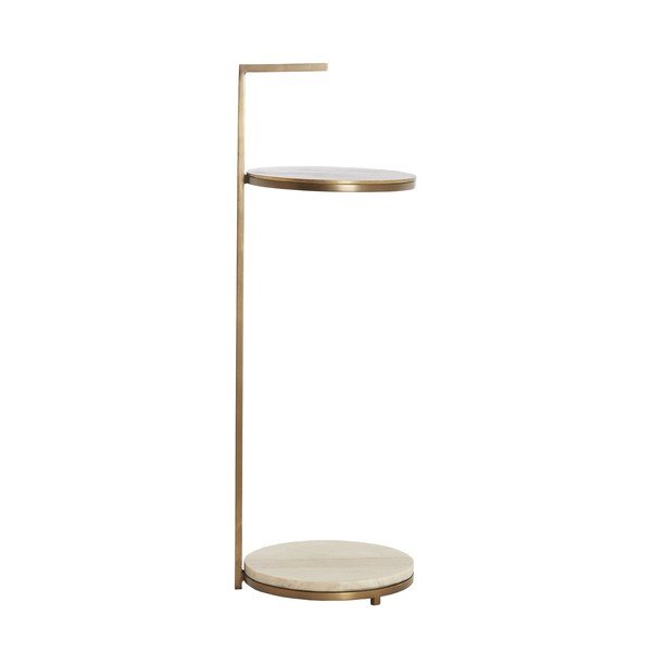 Su marmuriniu stalviršiu apvalios formos šoninis stalas ø 26 cm Leda – Light & Living-image-3