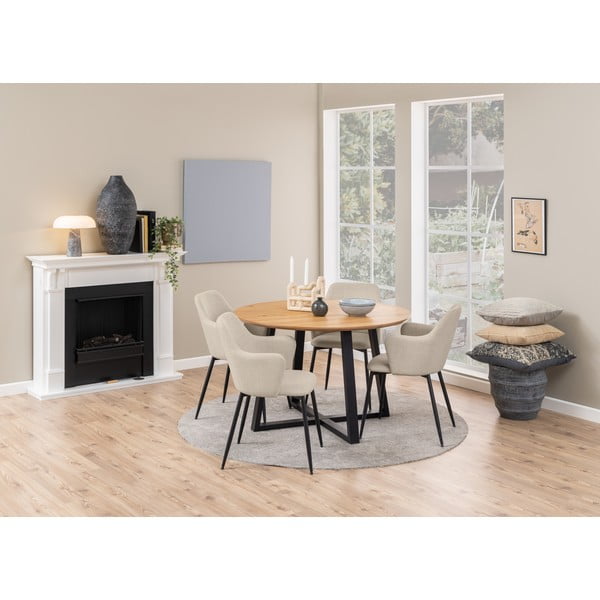 Kreminės spalvos iš audinio valgomojo kėdžių komplektas 2 vnt. Ilsa – Actona-image-3