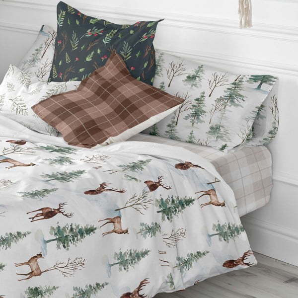 Medvilninė paklodė Happy Friday Basic Mystical Winter, 140 x 200 cm-image-3