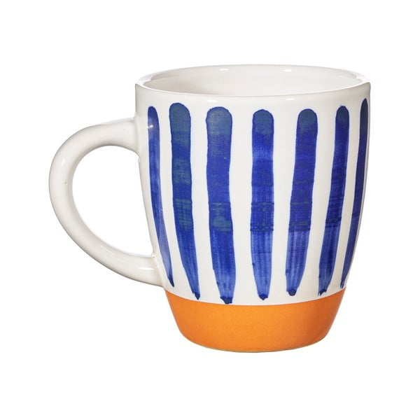 Mėlynos ir baltos spalvos molinis puodelis Sass & Belle Paros, 450 ml