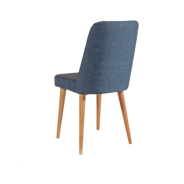 Valgomojo kėdė iš aksomo mėlynos spalvos Stormi Sandalye – Kalune Design-image-1