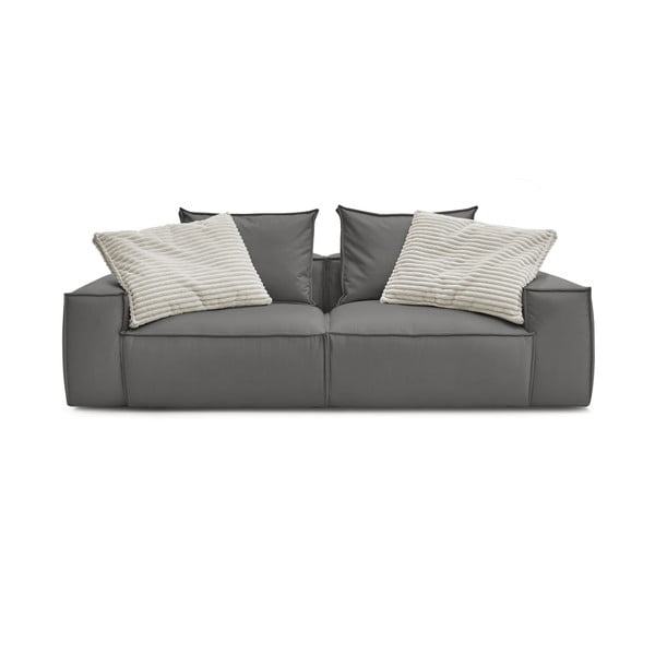 Iš dirbtinės odos sofa pilkos spalvos 260 cm Boheme – Bobochic Paris-image-3